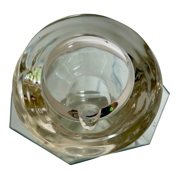Vintage individual crystal ashtray, cut so that it sits on one side, mid-century - Picture 4 of 4
